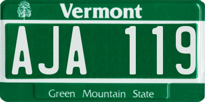 VT license plate AJA119