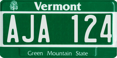 VT license plate AJA124
