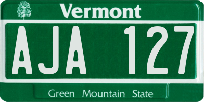 VT license plate AJA127