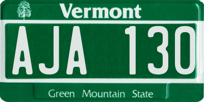VT license plate AJA130
