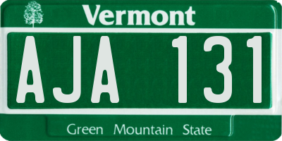 VT license plate AJA131