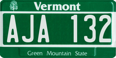 VT license plate AJA132