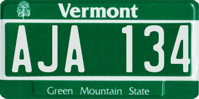 VT license plate AJA134