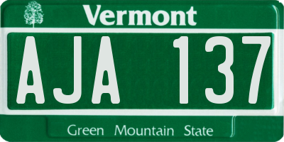 VT license plate AJA137