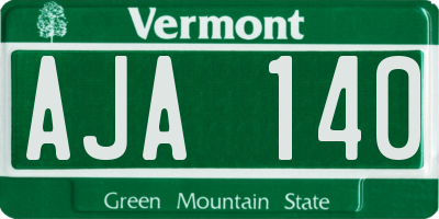 VT license plate AJA140