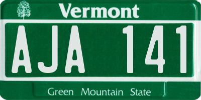 VT license plate AJA141