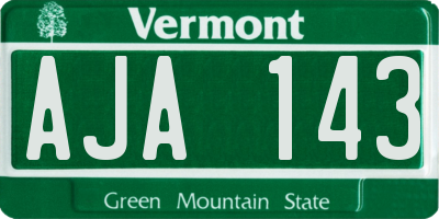 VT license plate AJA143