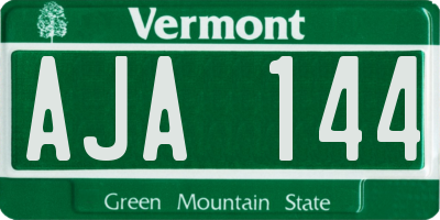 VT license plate AJA144