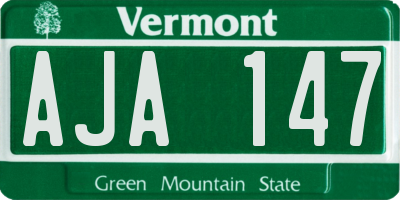 VT license plate AJA147