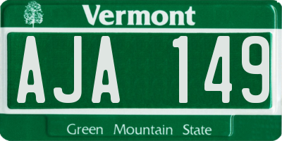 VT license plate AJA149