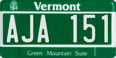 VT license plate AJA151