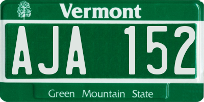 VT license plate AJA152