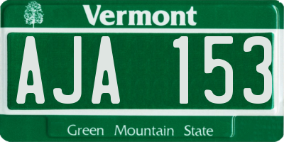 VT license plate AJA153