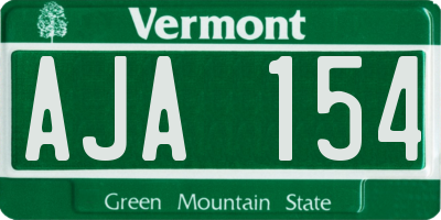 VT license plate AJA154