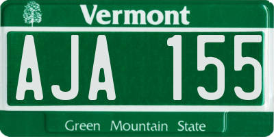 VT license plate AJA155
