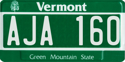 VT license plate AJA160