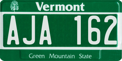 VT license plate AJA162