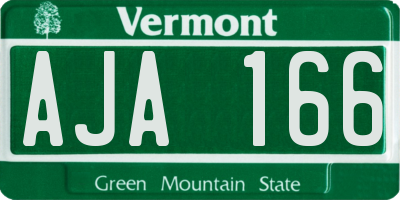 VT license plate AJA166