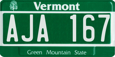 VT license plate AJA167
