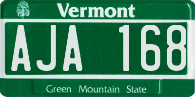 VT license plate AJA168