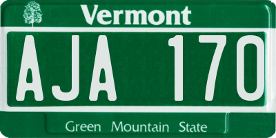 VT license plate AJA170