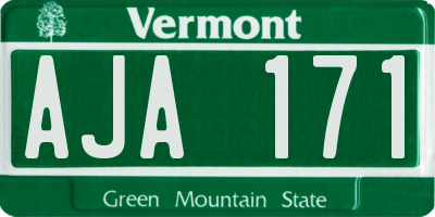 VT license plate AJA171