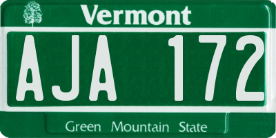 VT license plate AJA172