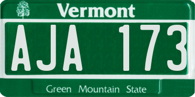 VT license plate AJA173