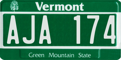 VT license plate AJA174