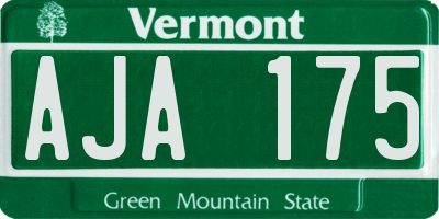 VT license plate AJA175