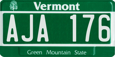 VT license plate AJA176