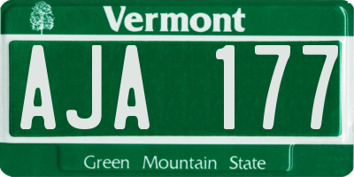 VT license plate AJA177