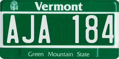 VT license plate AJA184