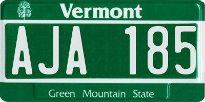 VT license plate AJA185