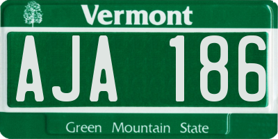 VT license plate AJA186
