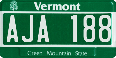 VT license plate AJA188