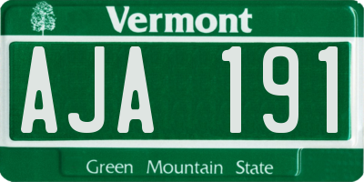 VT license plate AJA191