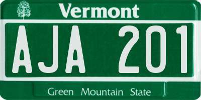 VT license plate AJA201