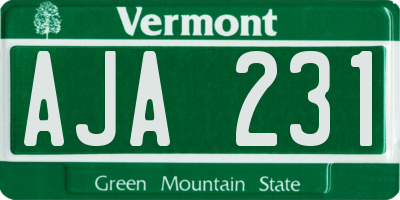 VT license plate AJA231