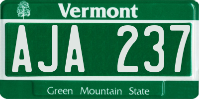 VT license plate AJA237