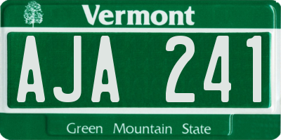 VT license plate AJA241