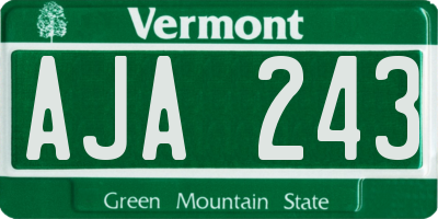 VT license plate AJA243