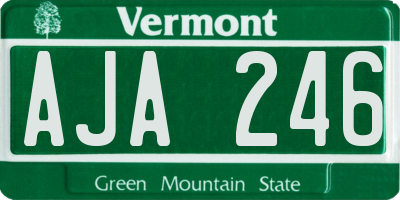 VT license plate AJA246
