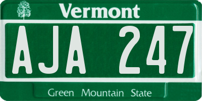 VT license plate AJA247