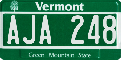 VT license plate AJA248