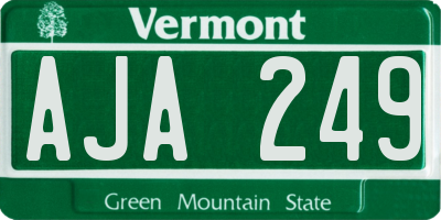VT license plate AJA249