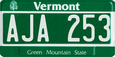 VT license plate AJA253