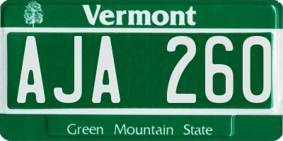 VT license plate AJA260