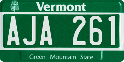 VT license plate AJA261