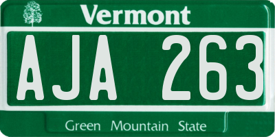 VT license plate AJA263